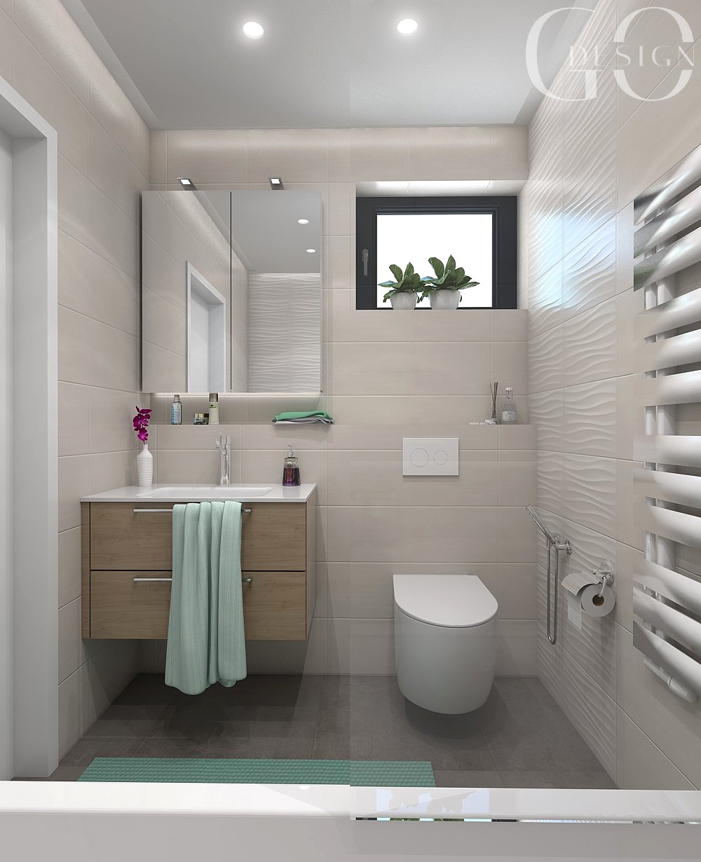 interiérový design kúpeľňa pri detskej izbe GO DESIGN